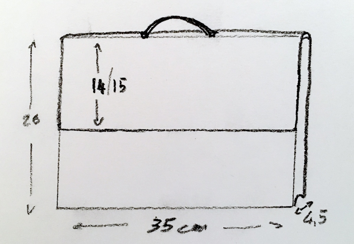 Il progetto di una borsa, che potrebbe contenere parte del materiale di questo ciclo formativo.