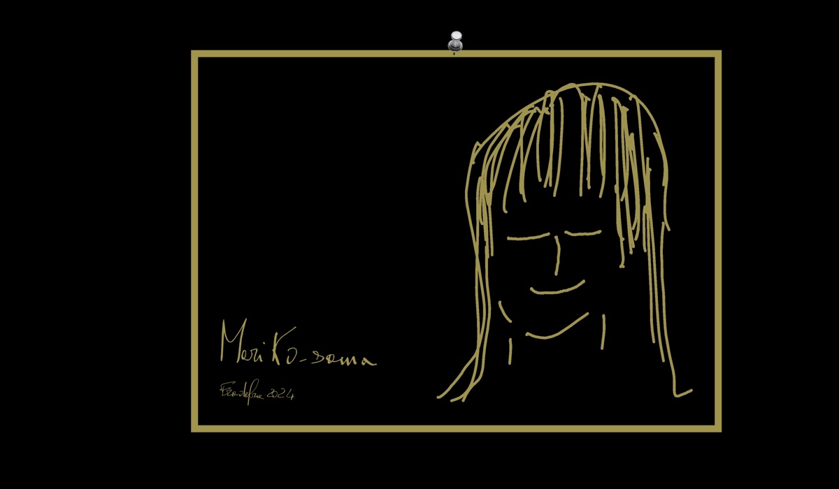 Un mio disegno che rappresenta in forma stilizzata Mariko, il personaggio di Shogun che per me è la massima espressione della capacità di mantenere la calma.