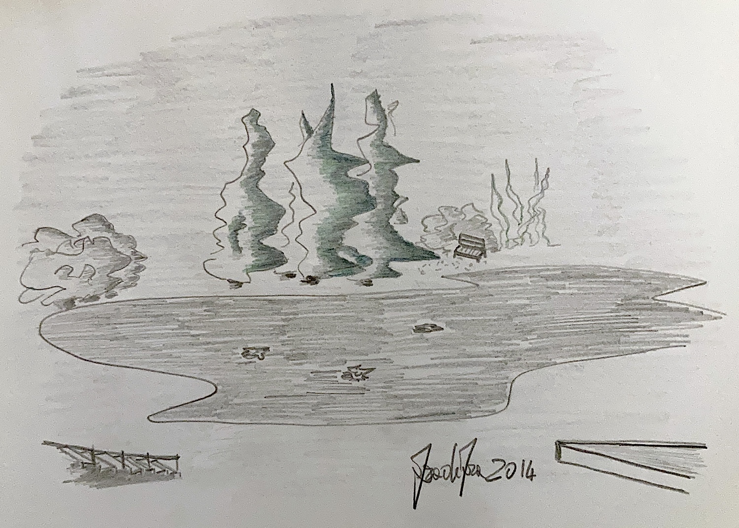 Il mio vecchio disegno del giardino interiore, che a volte insegno a raggiungere alle persone che assisto sulla meditazione e sulla crescita personale.