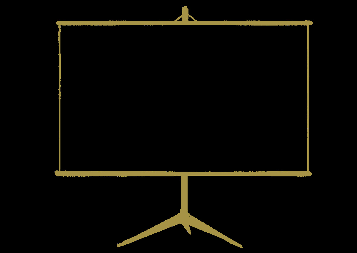 Il disegno di uno schermo per la videoproiezione, articolo che vendevamo online nel 2006.
