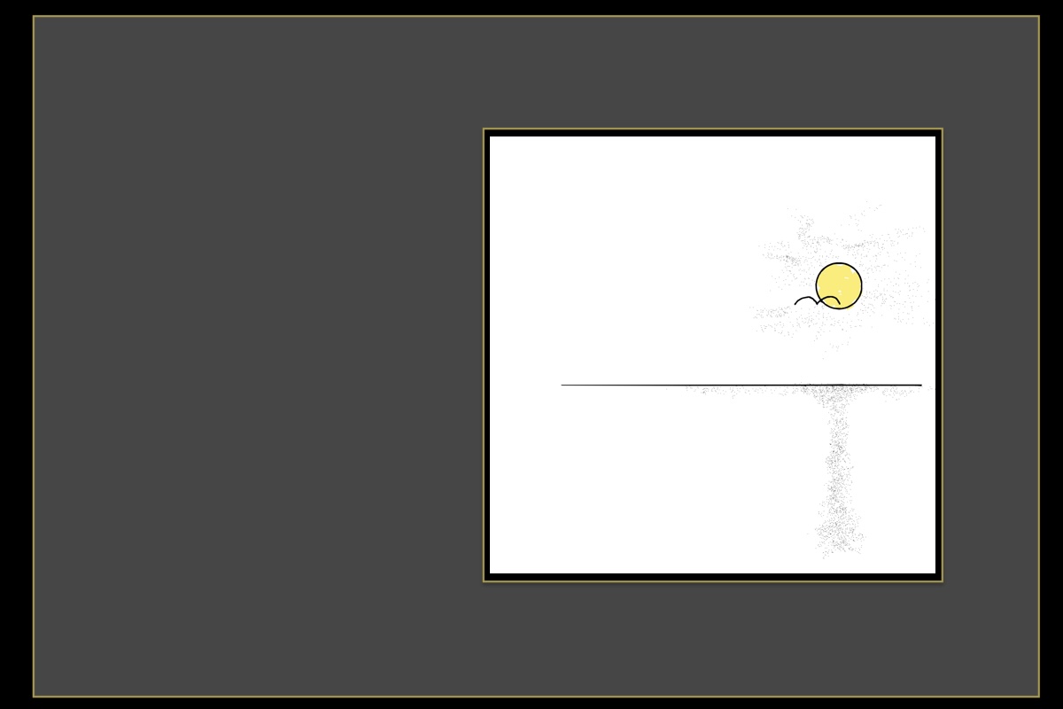 Un gabbiano vola verso il sole, disegno che ho scelto come simbolo per il corso sulla gestione del cambiamento.